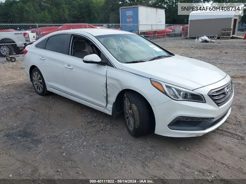 5NPE34AF6GH408734 2016 Hyundai Sonata Sport