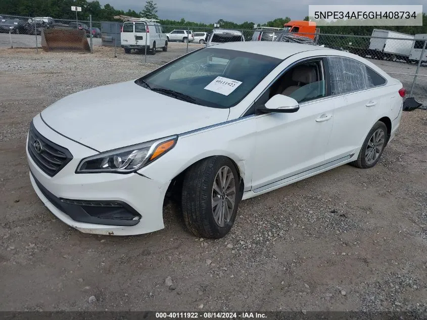 5NPE34AF6GH408734 2016 Hyundai Sonata Sport