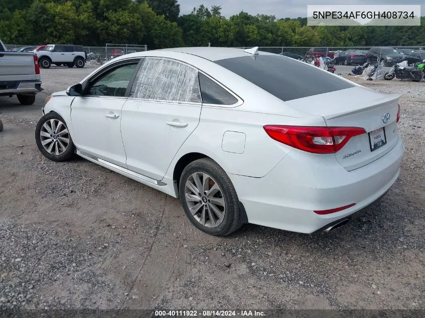 2016 Hyundai Sonata Sport VIN: 5NPE34AF6GH408734 Lot: 40111922