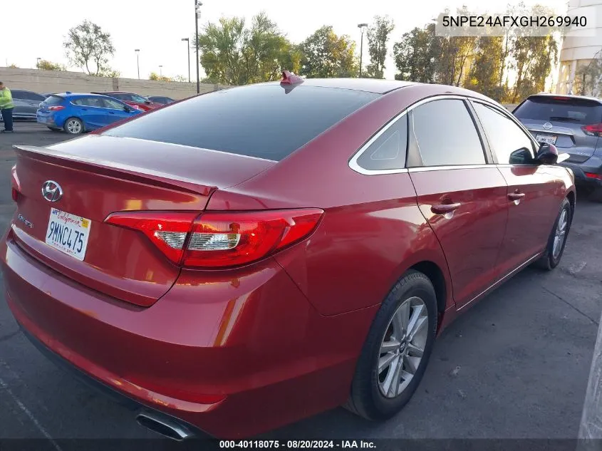 5NPE24AFXGH269940 2016 Hyundai Sonata Se