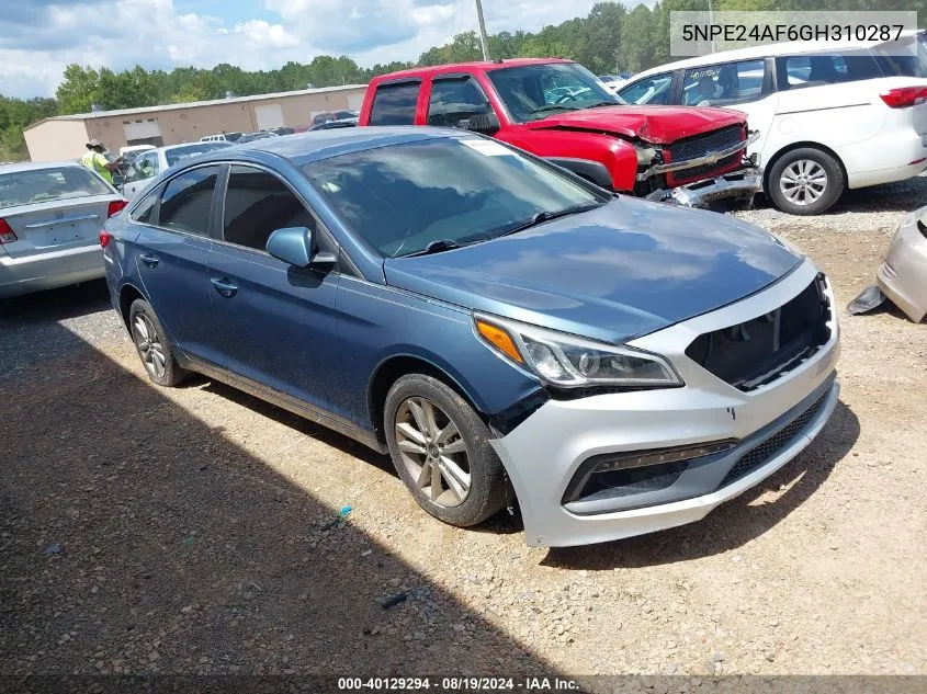 2016 Hyundai Sonata Se VIN: 5NPE24AF6GH310287 Lot: 40129294