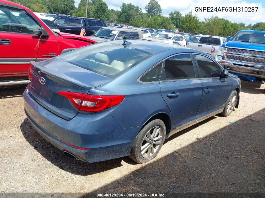 5NPE24AF6GH310287 2016 Hyundai Sonata Se