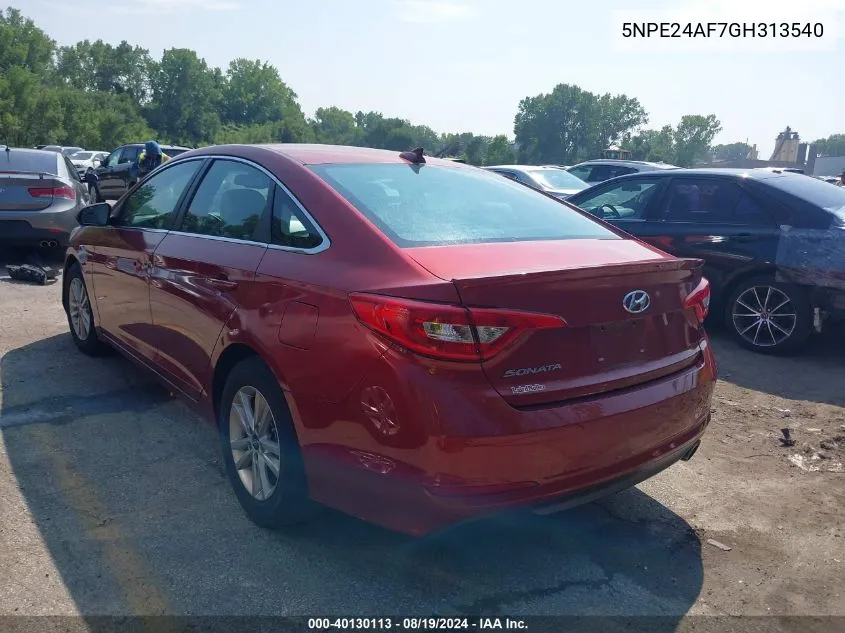 5NPE24AF7GH313540 2016 Hyundai Sonata Se