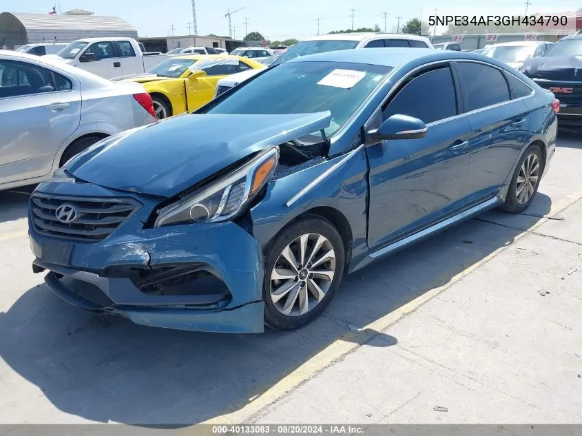 2016 Hyundai Sonata Sport VIN: 5NPE34AF3GH434790 Lot: 40133083