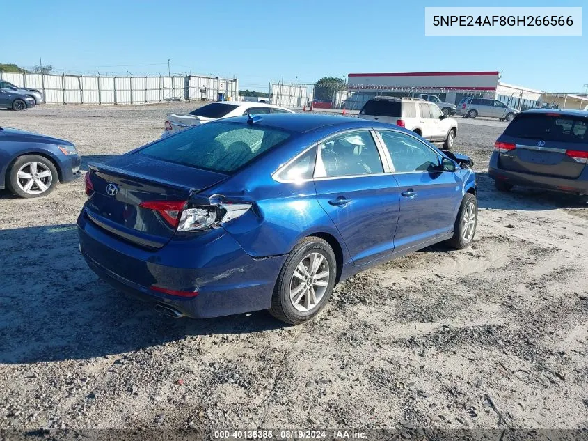 2016 Hyundai Sonata Se VIN: 5NPE24AF8GH266566 Lot: 40135385