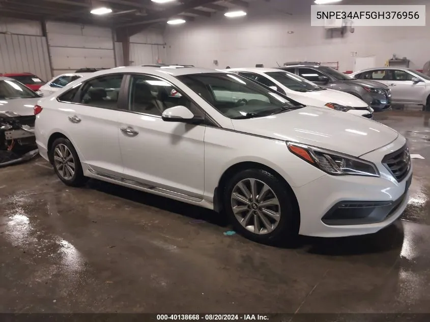 2016 Hyundai Sonata Limited VIN: 5NPE34AF5GH376956 Lot: 40138668