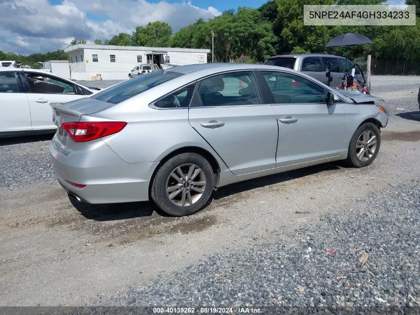 2016 Hyundai Sonata Se VIN: 5NPE24AF4GH334233 Lot: 40139262