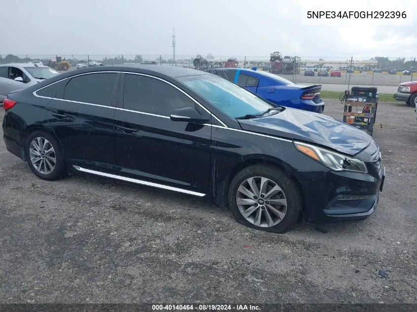 2016 Hyundai Sonata Sport VIN: 5NPE34AF0GH292396 Lot: 40140464