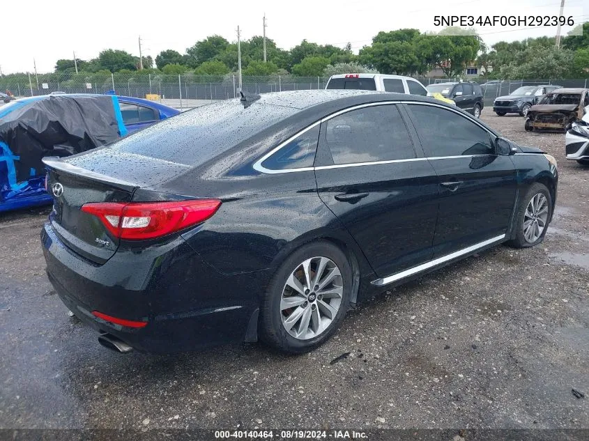 2016 Hyundai Sonata Sport VIN: 5NPE34AF0GH292396 Lot: 40140464