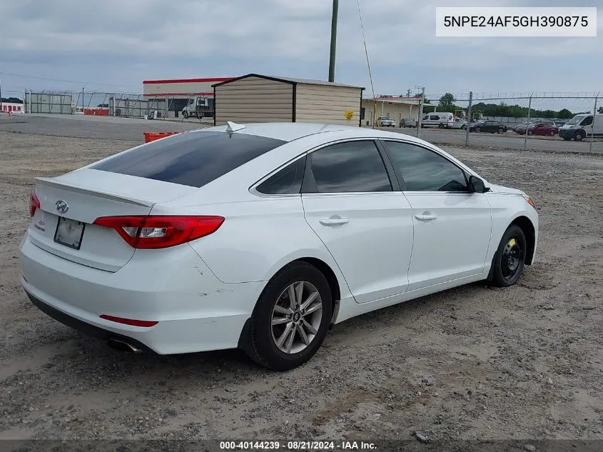 2016 Hyundai Sonata Se VIN: 5NPE24AF5GH390875 Lot: 40144239