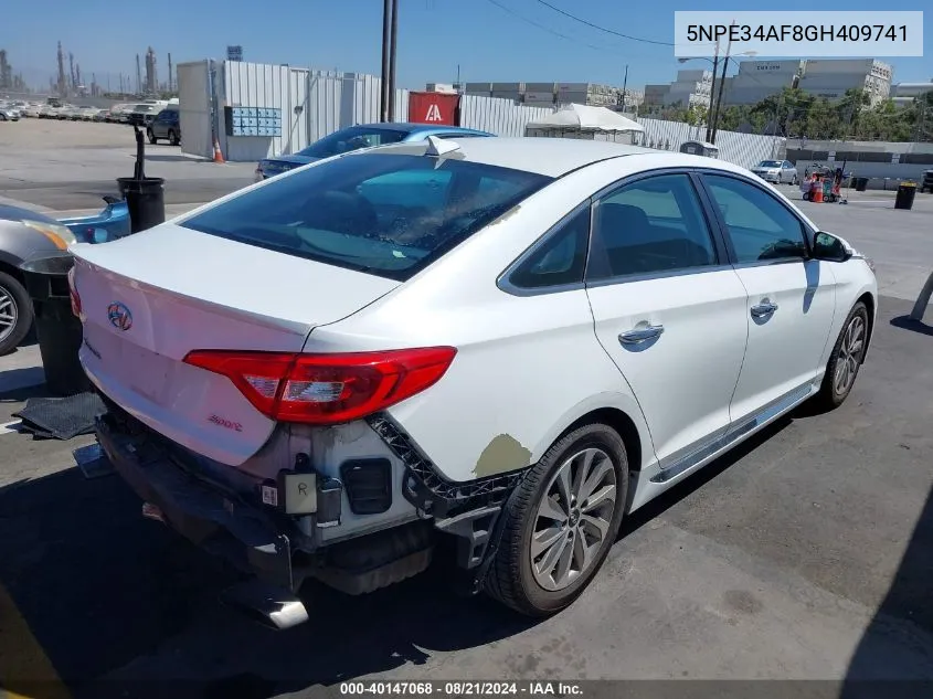 2016 Hyundai Sonata Sport VIN: 5NPE34AF8GH409741 Lot: 40147068