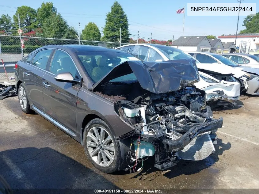 2016 Hyundai Sonata Limited VIN: 5NPE34AF5GH322444 Lot: 40151158