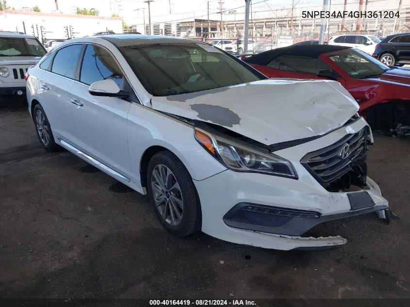 2016 Hyundai Sonata Sport/Limited VIN: 5NPE34AF4GH361204 Lot: 40164419