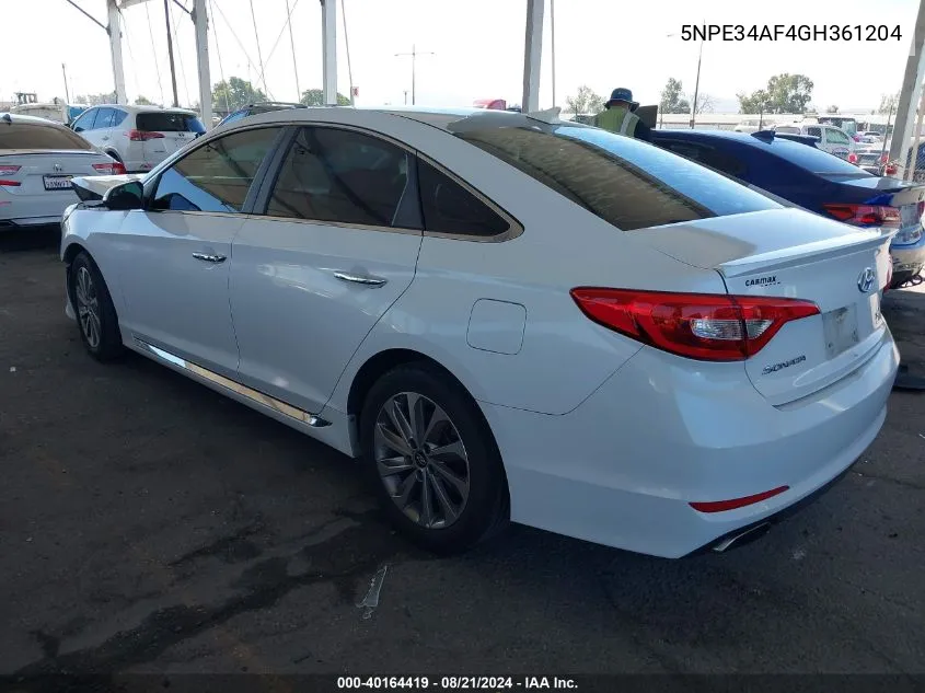 2016 Hyundai Sonata Sport/Limited VIN: 5NPE34AF4GH361204 Lot: 40164419