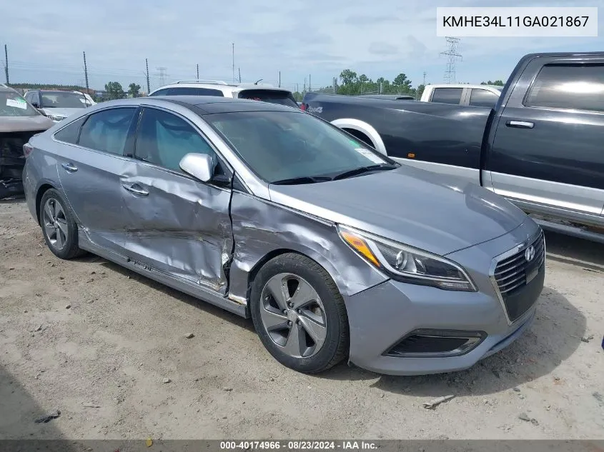 2016 Hyundai Sonata Hybrid Limited VIN: KMHE34L11GA021867 Lot: 40174966