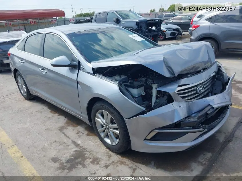 5NPE24AF6GH322987 2016 Hyundai Sonata Se