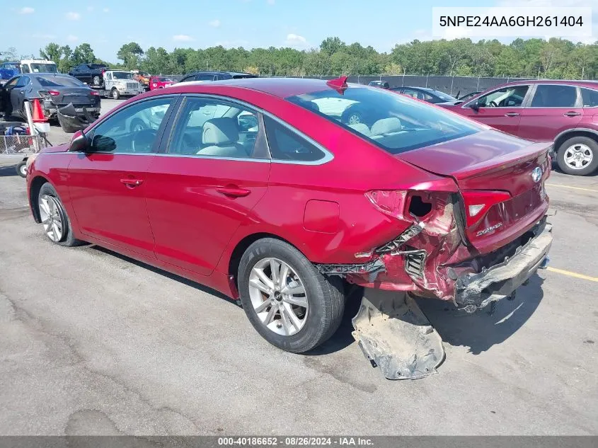 2016 Hyundai Sonata Eco VIN: 5NPE24AA6GH261404 Lot: 40186652