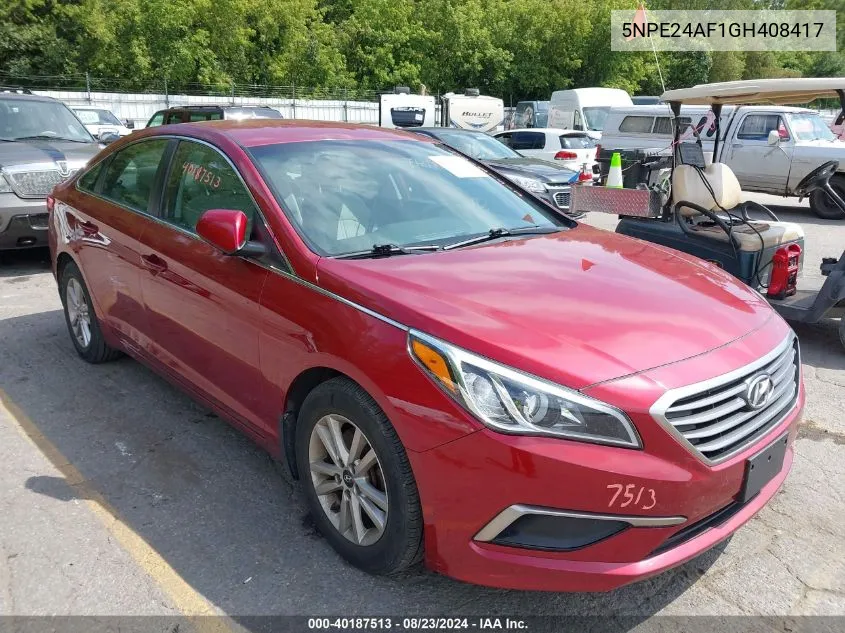 2016 Hyundai Sonata Se VIN: 5NPE24AF1GH408417 Lot: 40187513