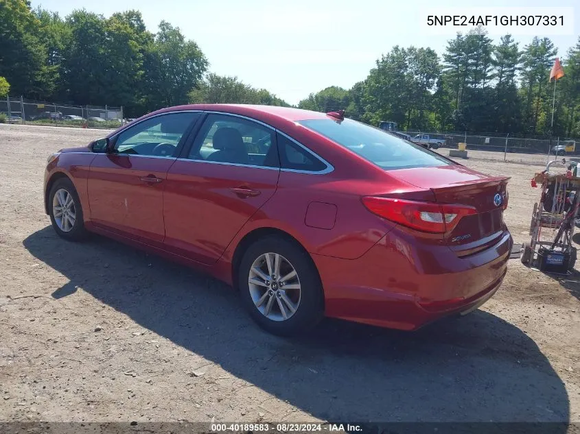 2016 Hyundai Sonata Se VIN: 5NPE24AF1GH307331 Lot: 40189583