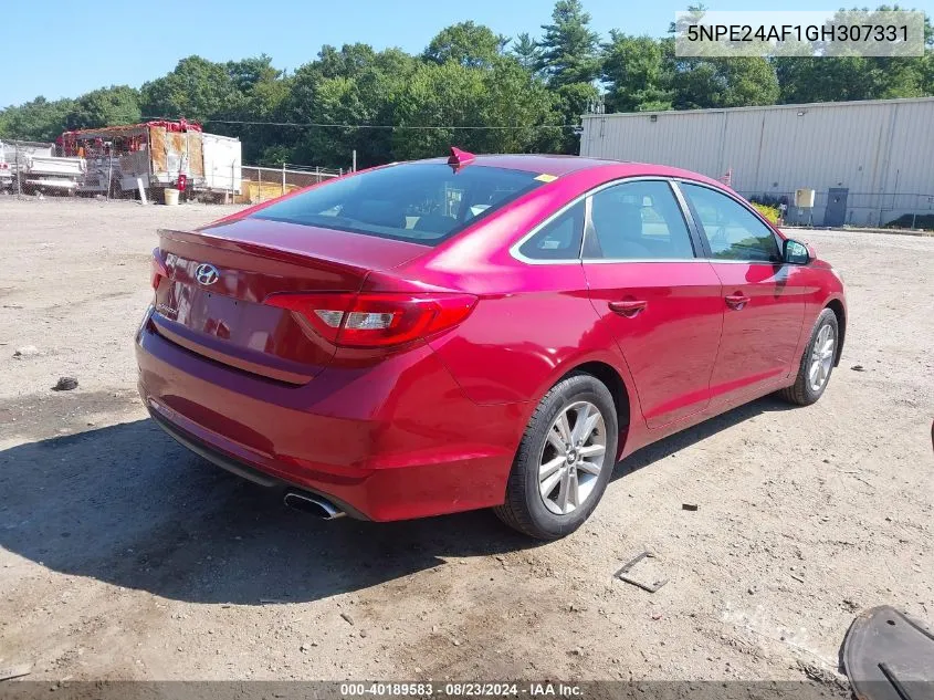 2016 Hyundai Sonata Se VIN: 5NPE24AF1GH307331 Lot: 40189583