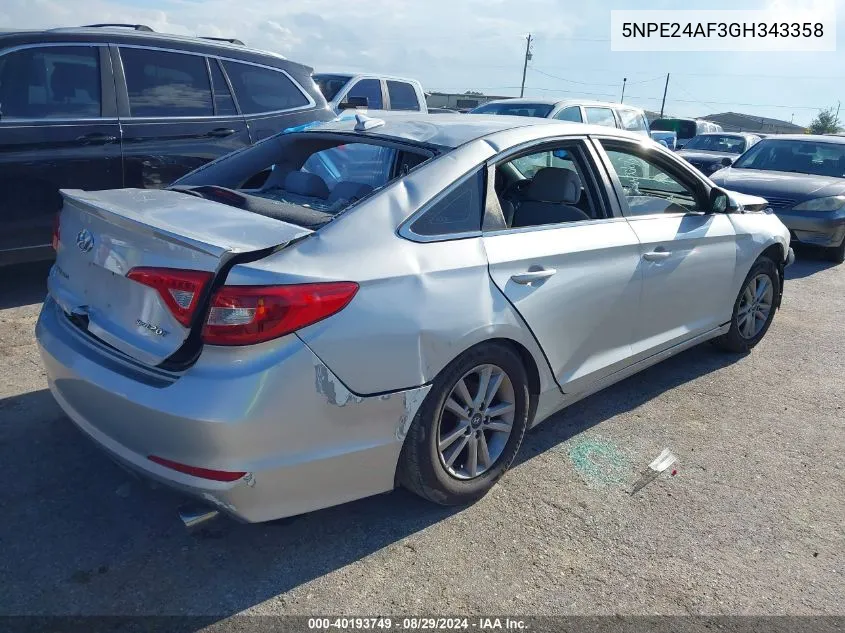 5NPE24AF3GH343358 2016 Hyundai Sonata Se