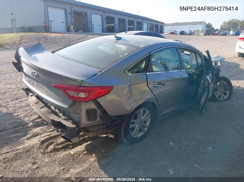 2016 Hyundai Sonata Se VIN: 5NPE24AF8GH275414 Lot: 40193800