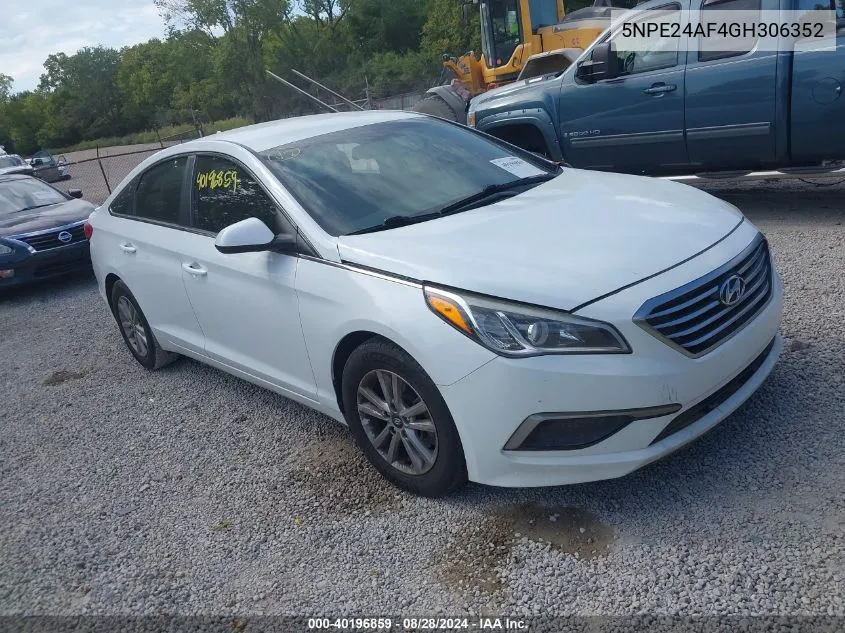 2016 Hyundai Sonata Se VIN: 5NPE24AF4GH306352 Lot: 40196859