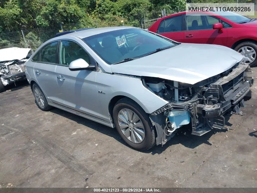 KMHE24L11GA039286 2016 Hyundai Sonata Hybrid Se