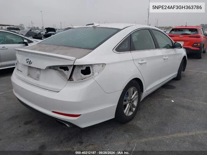 5NPE24AF3GH363786 2016 Hyundai Sonata Se