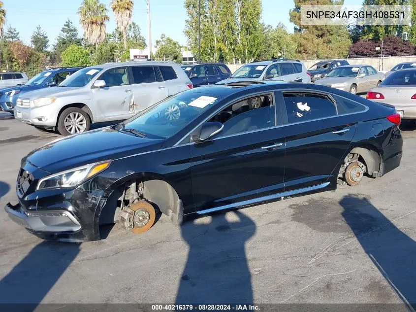 2016 Hyundai Sonata Limited VIN: 5NPE34AF3GH408531 Lot: 40216379