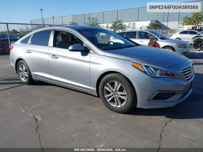 5NPE24AF0GH389388 2016 Hyundai Sonata Se