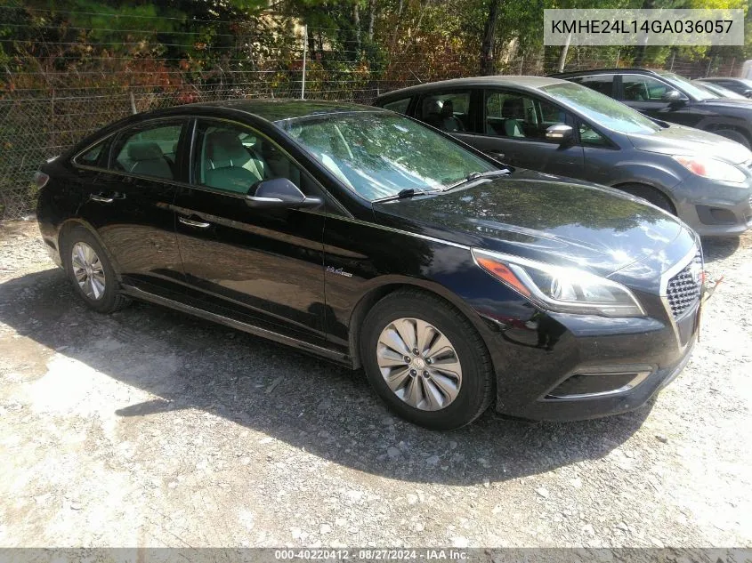 2016 Hyundai Sonata Hybrid Se VIN: KMHE24L14GA036057 Lot: 40220412