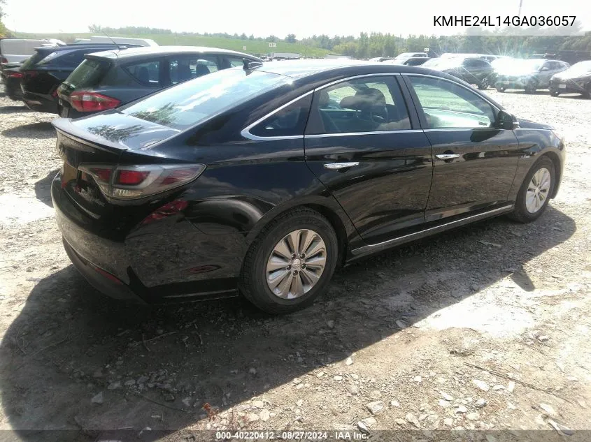 2016 Hyundai Sonata Hybrid Se VIN: KMHE24L14GA036057 Lot: 40220412