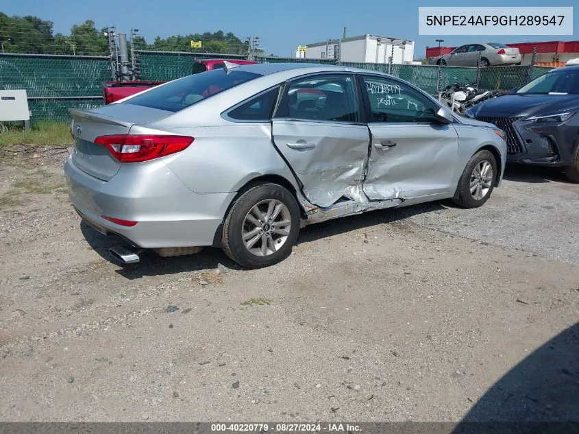 2016 Hyundai Sonata Se VIN: 5NPE24AF9GH289547 Lot: 40220779