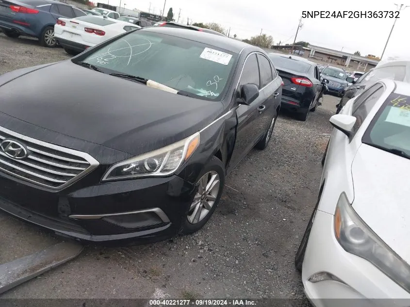 2016 Hyundai Sonata Se VIN: 5NPE24AF2GH363732 Lot: 40221277