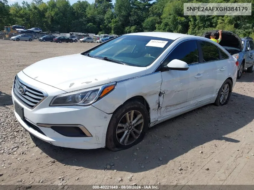 2016 Hyundai Sonata Se VIN: 5NPE24AFXGH384179 Lot: 40221649