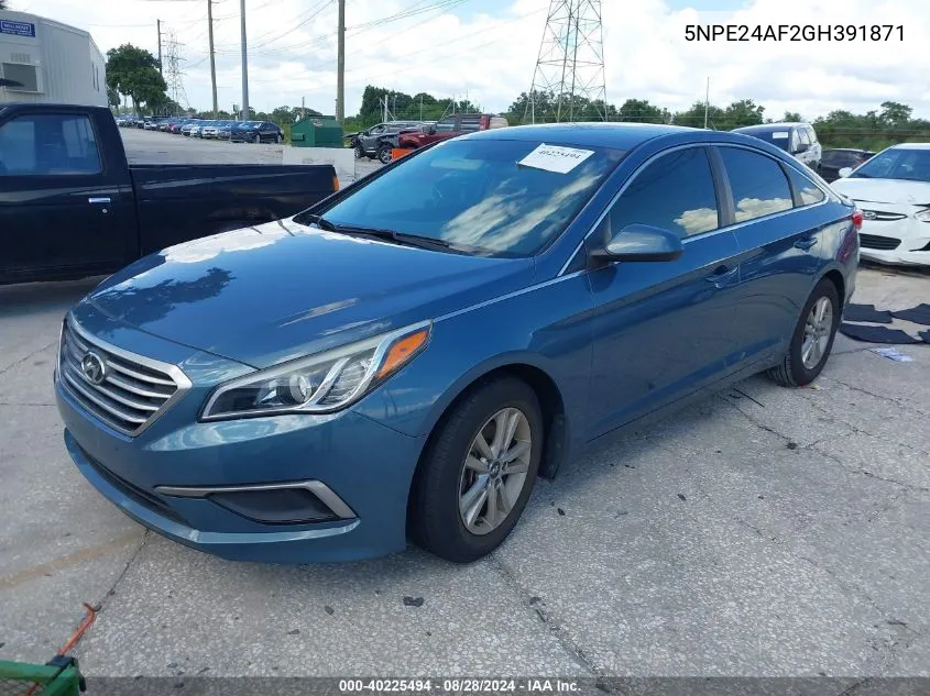 2016 Hyundai Sonata Se VIN: 5NPE24AF2GH391871 Lot: 40225494