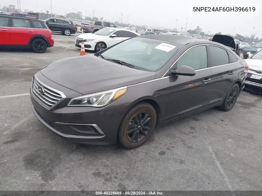 2016 Hyundai Sonata VIN: 5NPE24AF6GH396619 Lot: 40229669