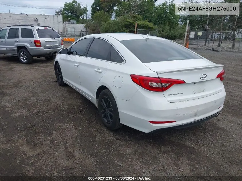 2016 Hyundai Sonata Se VIN: 5NPE24AF8GH276000 Lot: 40231239