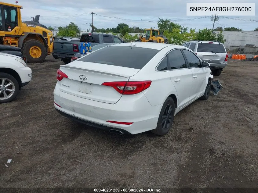 2016 Hyundai Sonata Se VIN: 5NPE24AF8GH276000 Lot: 40231239