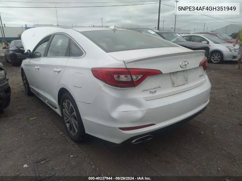 5NPE34AF4GH351949 2016 Hyundai Sonata Sport