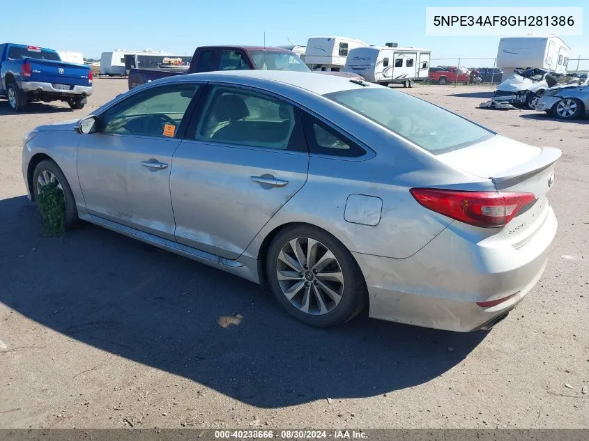 5NPE34AF8GH281386 2016 Hyundai Sonata Sport