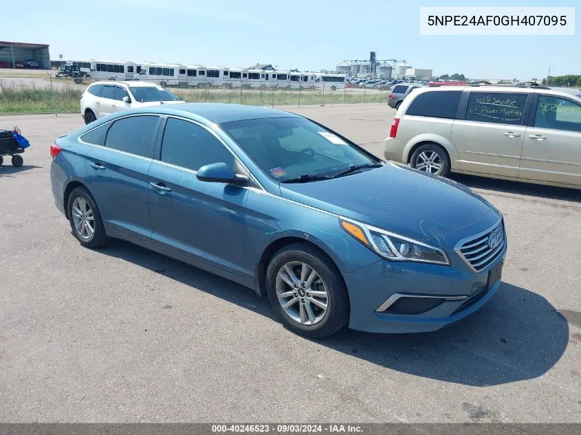 2016 Hyundai Sonata Se VIN: 5NPE24AF0GH407095 Lot: 40246523