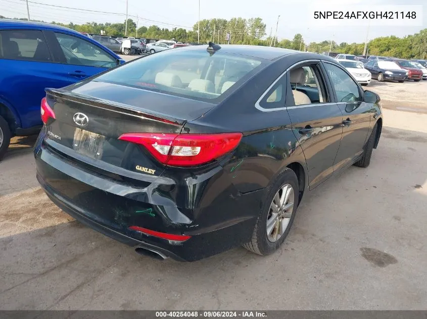 2016 Hyundai Sonata Se VIN: 5NPE24AFXGH421148 Lot: 40254048