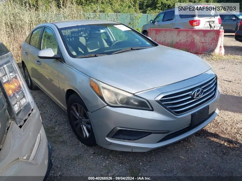 2016 Hyundai Sonata Se VIN: 5NPE24AF5GH376703 Lot: 40268526