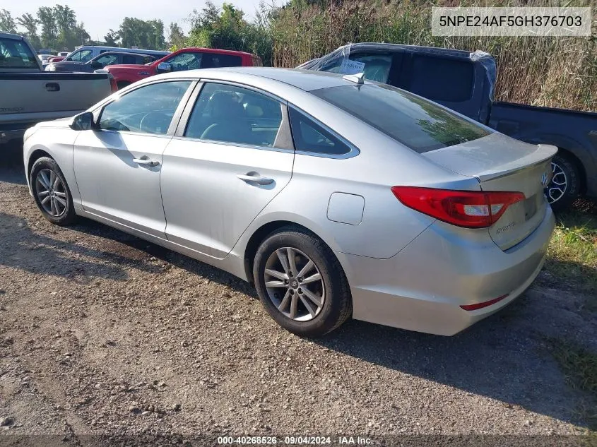 2016 Hyundai Sonata Se VIN: 5NPE24AF5GH376703 Lot: 40268526