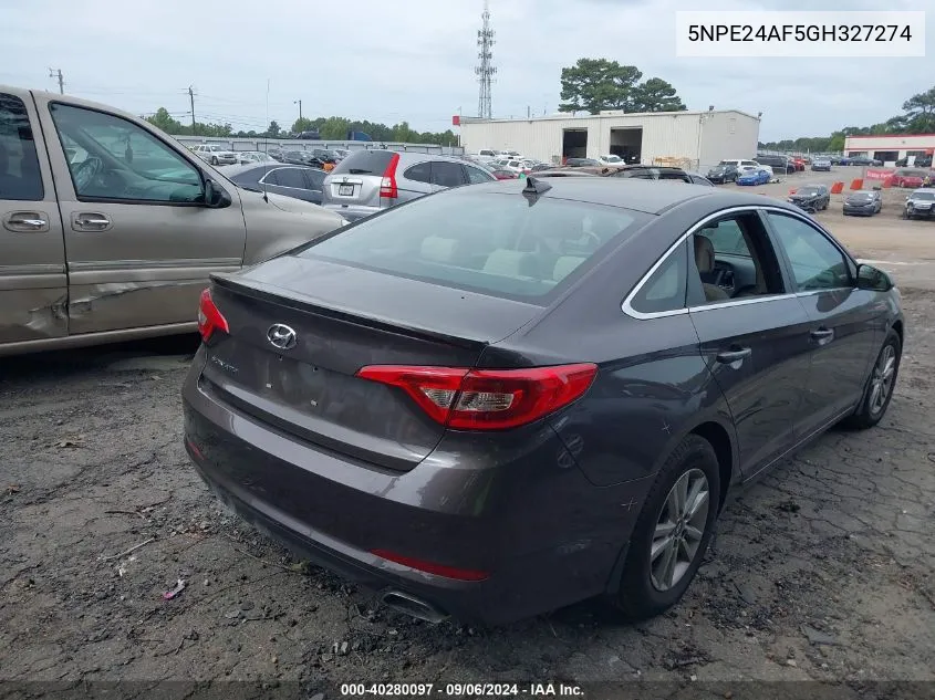 5NPE24AF5GH327274 2016 Hyundai Sonata Se