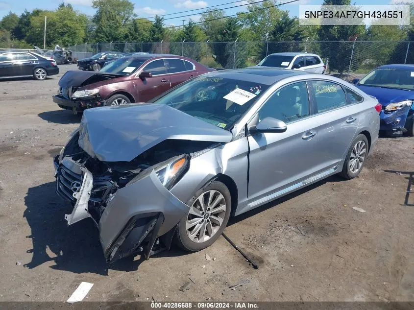 2016 Hyundai Sonata Sport VIN: 5NPE34AF7GH434551 Lot: 40286688