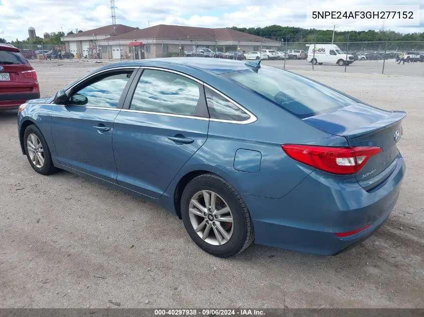 2016 Hyundai Sonata Se VIN: 5NPE24AF3GH277152 Lot: 40297938