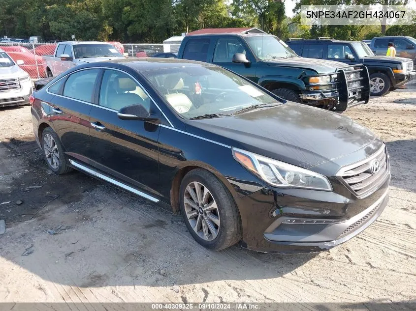 2016 Hyundai Sonata Sport/Limited VIN: 5NPE34AF2GH434067 Lot: 40309325